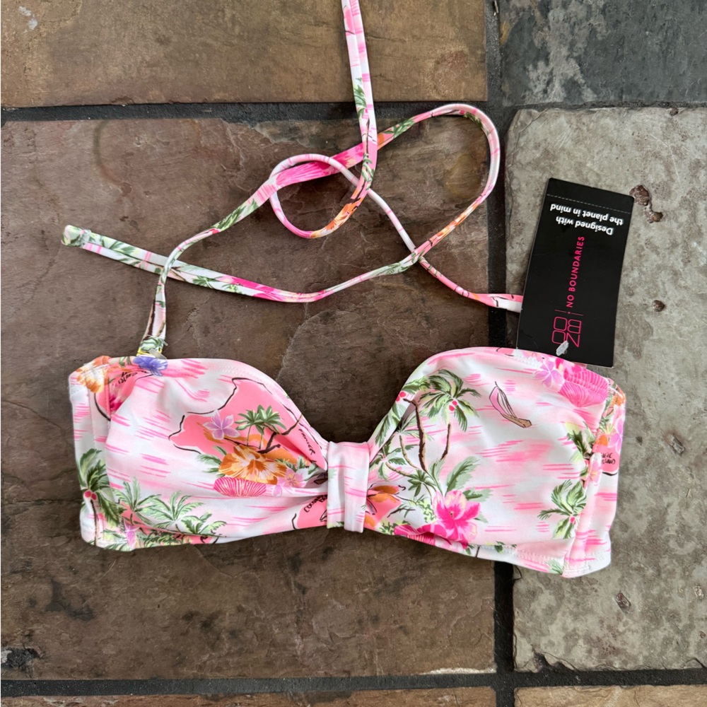 Vacay print bikini top